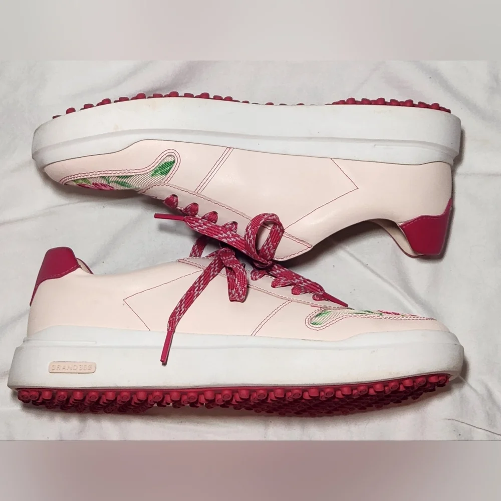 Cole Haan Grand Pro AM Golf Sneaker‎ Pink Floral Size 7.5